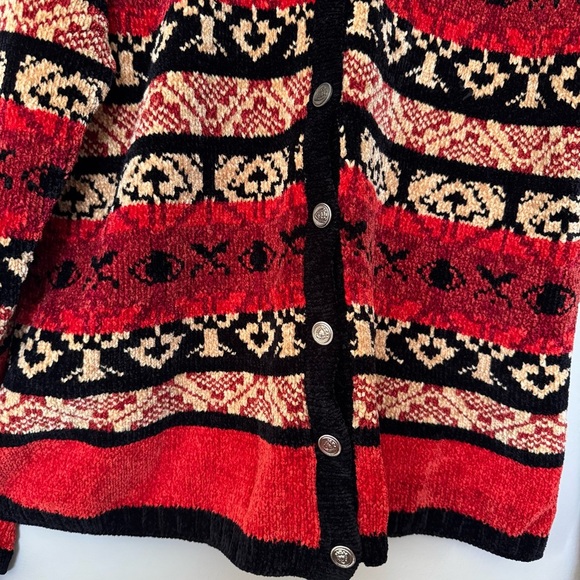 CB Milligan Milligan Brand Southwest Vintage Chenille Cardigan Size Medium - Picture 4 of 6